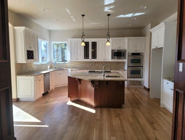 Before Kitchen Cabinet Refinishing - Original Cabinet Condition